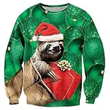 Rave on Friday Ugly Sweater Christmas Unisexe Sweat-Shirt Ugly Pullover Verte Pa