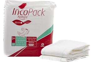 SANJOMA CHEMICAL SOLUTIONS Pañales Elásticos Para Adultos "Incopack" Nature - Pañales Adultos, Braga Pañal Adulto, Pañales Adultos Máxima Absorción. (Talla 2 (absorción NOCHE), 20 UNIDADES)