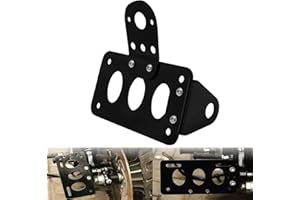 HDBUBALUS Tail Light Side Mount License Plate Bracket Horizontal Vertical Tag Holder Fit for 20mm (34") Axle Mount Compatible with Harley Yamaha Suzuki Kawasaki Cruiser Chopper Bobber Custom Bike