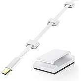 AGPTEK 100pcs Cable Clips, Self Adhesive Cable Organizer, Wall Staples for Electrical Wires, Adhesive Decorative Lights Clips