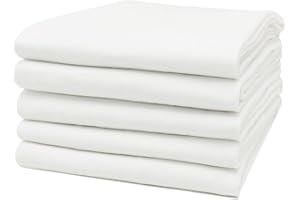 ZOLLNER Zestaw 5 pieluszek flanelowych dla niemowląt 100% bawełna, 80 x 80 cm, białe