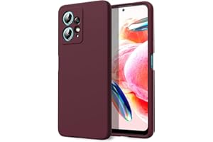 Byvuwiay Funda para Xiaomi Redmi Note 12 4G, Silicona Líquida Silicona Ultra Protectora Antichoque Case para Xiaomi Redmi Note 12 4G - Burdeos