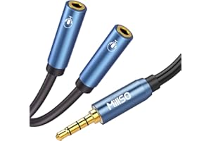 MillSO 3,5 mm 4-biegunowy adapter Y 1 metr – wtyczka TRRS na 2 gniazda TRRS (standard CTIA) rozdzielacz słuchawek, rozdzielacz słuchawek, rozdzielacz do telefonu komórkowego, laptopa, Xbox One, PS4,
