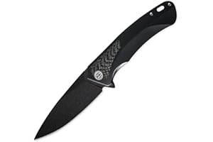 Petrified fish PF838 Cuchillo Plegable 3,74 inch Cuchilla de satén de acero D2 G10 Mango EDC cuchillo de bolsillo (Carbon Fiber Black Stonewashed)
