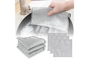 TECNOFEX Multipurpose Wire Dishwashing Rags for Wet and Dry Stainless Steel Scrubber Non-Scratch Wire Dishcloth for Washing D