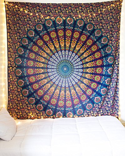 Mehrfarbige Mandala Tapestry Indian Wandbehang , Bettlaken , Bettdecke Picknick Strand Blatt , Qualität- Hippie by Craftozone - 2