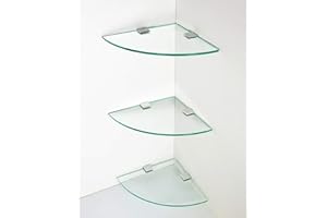 dylex 3 x GLASS CORNER SHELF IDEAL BATHROOM SHELVES