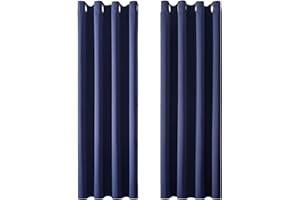 MRTREES 2 Pezzi Tende Oscuranti per Interni Termiche Isolanti Tende Camera da Letto Tinta Unita con Occhielli Moderne per Soggiorno Finestra Elegante 140x280 CM (Larghezza x Altezza) Blu