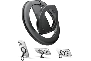 Tounee dubbelsidig magnetisk telefonring grepphållare för MagSafe, 360° rotationsmagnet fingerringhållare stativ