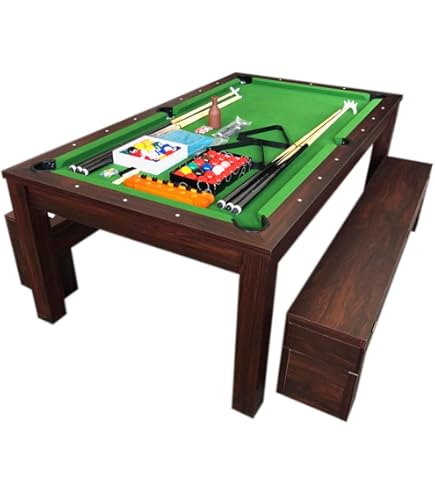 Biliardo Giunone NG - Tavolo Multifunzione 226 Cm Con Piano Ping Pong E Da Pranzo - Design Moderno, Accessori Inclusi - Foto 9