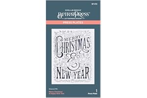 Spellbinders BetterPress Letterpress System Press Plate-Merry Christmas & Happy New Year