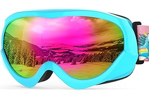 OutdoorMaster Occhiali da sci per bambini Occhiali da neve compatibili con casco per ragazzi e ragazze con protezione UV al 100%