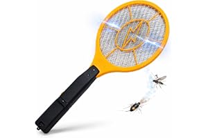XXL Elektrisk flugsmälla – Lång Grepp - Effektiv Insekts- & Myggfångare för Flugor, Myggor och Andra Insekter (Flugsmälla Gul 43,5 cm)