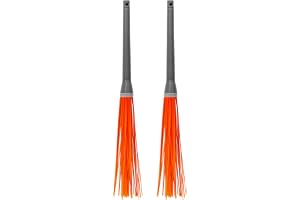 Chakaachak Long Handle Kharata (Pack of 2) Orange Indian Plastic Jharu with 60 Sticks Durable & Washable Floor Cleaning Brush Broom for Home, Kitchen, Bathroom & Outdoor Use Easy Grip Handle