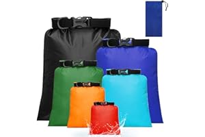 Tunejoy Borsa Impermeabile Sacchi Asciutti Dry Bag Ultraleggero per Campeggio Nuoto Attività All'aperto Trekking Pesca Kayak Rafting Canoa Surf 6 Pezzi