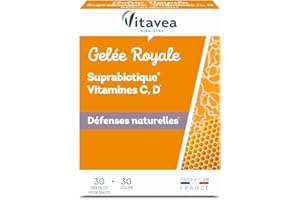 Vitavea - Gelée Royale, Suprabiotique - Complément Alimentaire Fortifiant Stimulant - Vitamine C Vitamine D - Produits de la Ruche - Tonus, Vitalité - 30 capsules - Cure de 1 mois - Fabriqué en France