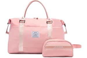 LOVEVOOK Sac de Voyage Femme Weekend Sac de Sport Sac Voyage Grand Taille Bagage Cabine Easyjet Sac Weekend Sac Cabine Avion Sac Polochon Bagage a Main Travel Bag Duffel Bag Carry on Bag Sac Maternité