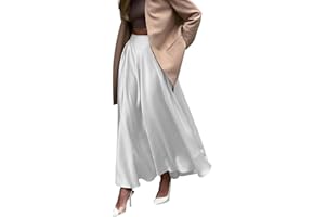 MGizo DtiSpectrum Jupe Longue Élégante en Satin Taille Haute pour Femme avec Ceinture Élastique, Jupe Longue en Soie Adaptée pour Mariage, Cocktail, Affaires