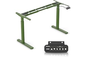 INMAKER Stelaż biurka z regulacją wysokości 69,5-118,5 cm, stelaż stołu z regulacją wysokości z 2 mocnymi silnikami, rama biurka z regulacją wysokości, do biurka 110-180 cm (zielona)