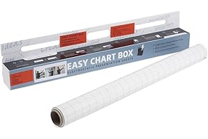 ‎ROTIX Easy-Chartbox selbsthaftende Folie für Präsentation kariert 25 Blatt 80x60 cm wie Flipchart oder Whiteboard to go