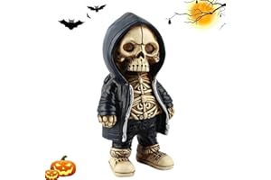 CHUNZHILAI Cool Skeleton Figurines Gothic Skull Statue Decorative Ornaments Halloween Skull Puppet Ornaments Burlesque Gifts for Halloween Home Party Office Desk,Father's gift