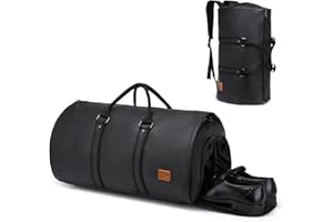 seyfocnia Wandelbare Reise-Kleidertasche, Handgepäck-Reisetasche für Männer und Frauen – 2-in-1 hängender Koffer, Anzug, Business, Reisetasche