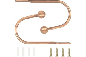 TAIYOU 2pcs Alzapaños Cortinas Metal Gancho Sujeciones Cortinas Ganchos Cortina Alzapaños Decorativos para Dormitorio Sala de Estar Cuarto de Baño Comedor Café Bronce Rojo Cabeza Redonda
