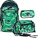 Produktbild Satch MATCH by Ergobag Green Camou 3-tlg. Set Schulrucksack + Sporttasche + Schlamperbox inkl. Geodreieck - Wächst mit bis 180cm Körpergröße!