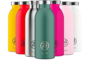 24Bottles Clima Bottle - Borraccia Termica 500 ml Acciaio Inox, Bottiglia Termica Thermos 100% Ermetico (12h Hot 24h Cold) dal Design Italiano, Borracce Termiche Ecologiche, Water Bottle Moss Green