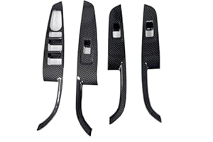 FUEISOF für Hyundai I30 2017-2024 Fensterheber Schalterabdeckung Verkleidung Schalter Taste Panel Zubehör Kohlefaser-Stil 4 Stück