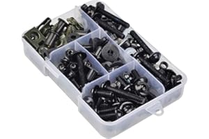 ZHUODINGSEN Lot de 177 Vis de Carénage de Moto - Kit M6 M5 Pour Pare-Brise, Boulons et Carrosserie - Noir