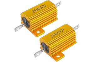ZESLIV 2 Stk 25 Watt 5 Ohm Drahtwiderstände Widerstand im Aluminiumgehäuse Gewindebohrer Wirewound Lastwiderstände