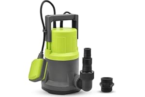 VEATON 400W Electric Submersible Water Pump for Clean Water, Max Flow 11000L/H Compact Utility Pump, Drain Water from Garden Pond Swimming Pool Hot Tub with Float Switch and Hose Connector