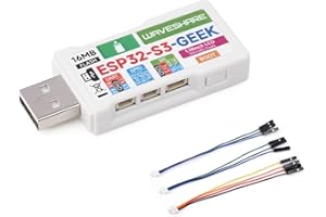 Waveshare ESP32-GEEK Mini Development Board Based on ESP32-S3R2 Controller Chip,with 1.14inch 65K Color LCD,Supports 2.4GHz WiFi and BLE 5,USB-A,I2C,UART Port,GPIO Header