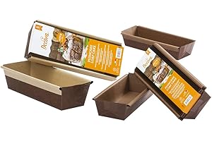 Decora, 0320180 Moules à Cake, Très Pratiques pour Cuire, Présenter et Offrir des Cakes, Résistant jusqu'à 200°, Fabriqué en Italie, Lot de 5, Marron