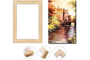 YCDC Solid Canvas Stretcher Frames, Premium Pine Wood Strips Bar Set, for Oil Paintings Poster Prints, DIY Arts Accessory Materials Supply, 16"x16"/40x40cm