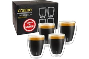 Creano Vasos de doble pared de 250 ml, juego de 4 unidades, calidad gastronómica, 100% aptos para lavavajillas, novedad 2024