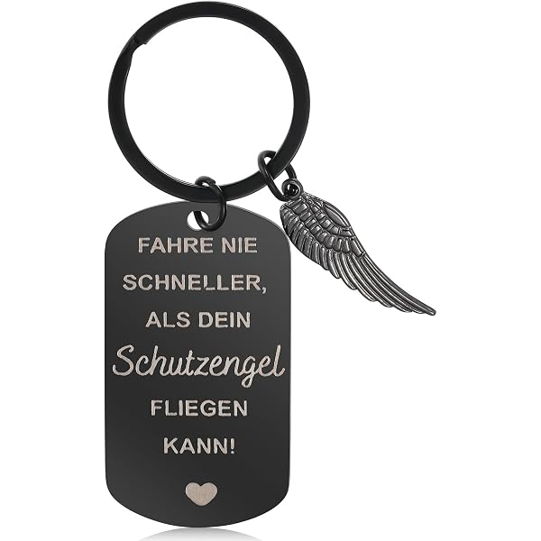 FABACH Portachiavi in pelle con incisione – Ciondolo portafortuna auto inciso – motivazione per la persona preferita – You are braver, stronger, smarter & loved more than you know, Nero , taglia