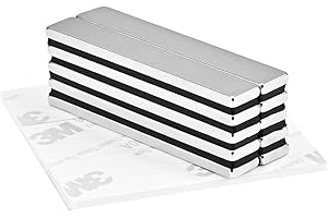 JEWAN Juego de 10 imanes de neodimio, Imanes fuertes adhesivos con cinta adhesiva de 3M, Imanes autoadhesivos con película adhesiva, fuerza adhesiva extra, 10 adhesivos