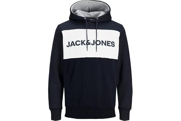 JACK & JONES Homme Sweat à Capuche imprimé Chaud Logo Pull Basique JJELOGO