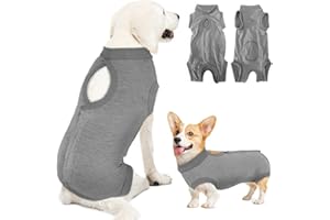 Eyein Dog Surgery Recovery Suit, Adjustable & Comfortable Dog Spay Onesie Recovery Suit, Cone E Collar Alternative for Female Male Dogs, Soft Body Shirt after Surgery for Abdominal Wound(L)