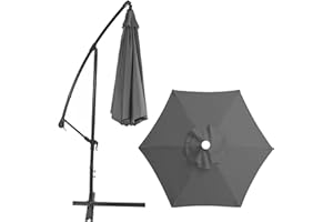 Vipomkowa Table Umbrella Outdoor, Garden Umbrella, 9Ft Outdoor Patio 𝗨𝗺𝗯𝗿𝗲𝗹𝗹𝗮 With Push Button Tilt And Crank, 8 Sturdy Ribs Uv Protection Waterproof For Garden/Backyard, No umbrella stand