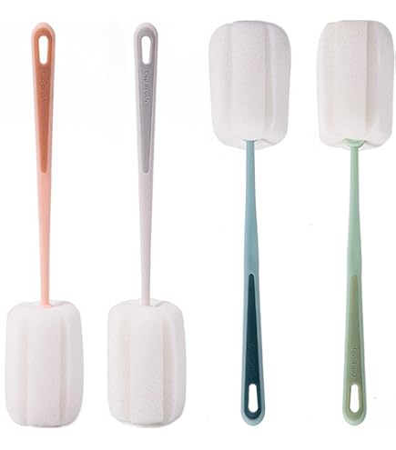 3 Pezzi Spazzola di Bottiglia, Beans Bottle Cleaning Sponge, Magica Spugna da Cucina per Piselli, Riutilizzabile Pulisci Bottiglie Spazzola per la Pulizia per Bottiglie di Piccolo Diametro