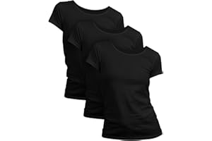 Basic Treasure 2/3er Pack Tshirt Damen, Kurzärmliges Damen Shirt oder Langarmshirts für Frauen, 100% Baumwolle T Shirt