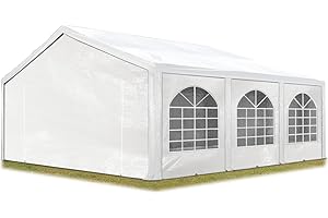 TOOLPORT Hochwertiges Partyzelt 5x6 m Pavillon Zelt PE Plane 450 N Gartenzelt Festzelt Wasserdicht weiß