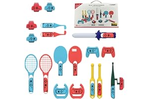 YeahPanda [18 en 1] Accessoires de jeux de sport pour Switch Sports, compatible avec Nintendo Switch / Switch OLED, Sport Games Accessories avec [Nintendo_Switch]
