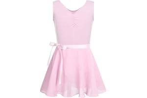 YiZYiF Justaucorps Gymnastique Enfant Fille Tutu Robe Danse Classique Ballet Patinage Léotard Body Combinaison Sport Yoga sans Manche et Jupe Dancewear 3-14 Ans