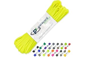 Paracord Planet Cuerda de paracaídas 550 de 100 pies Tipo III de 7 hebras, 40 Colores más Populares