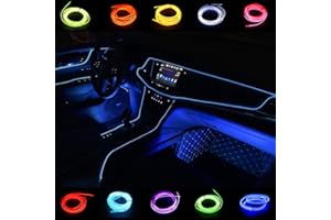 Kmruazre El Wire 3m/9ft 12V Neon El Lights Corde Neon Glowing Strobing Electroluminescent Wire Neon Lights pour Jardin Décorations Corde Lumières (Bleu)