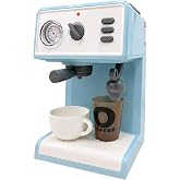 Oyuncak Buharlı Sesli Işıklı Kahve Makinesi Pilli Ger&ccedil;ek&ccedil;i Su Akışlı Renk Değiştiren Bardaklı Mini Barista Seti (Mavi)